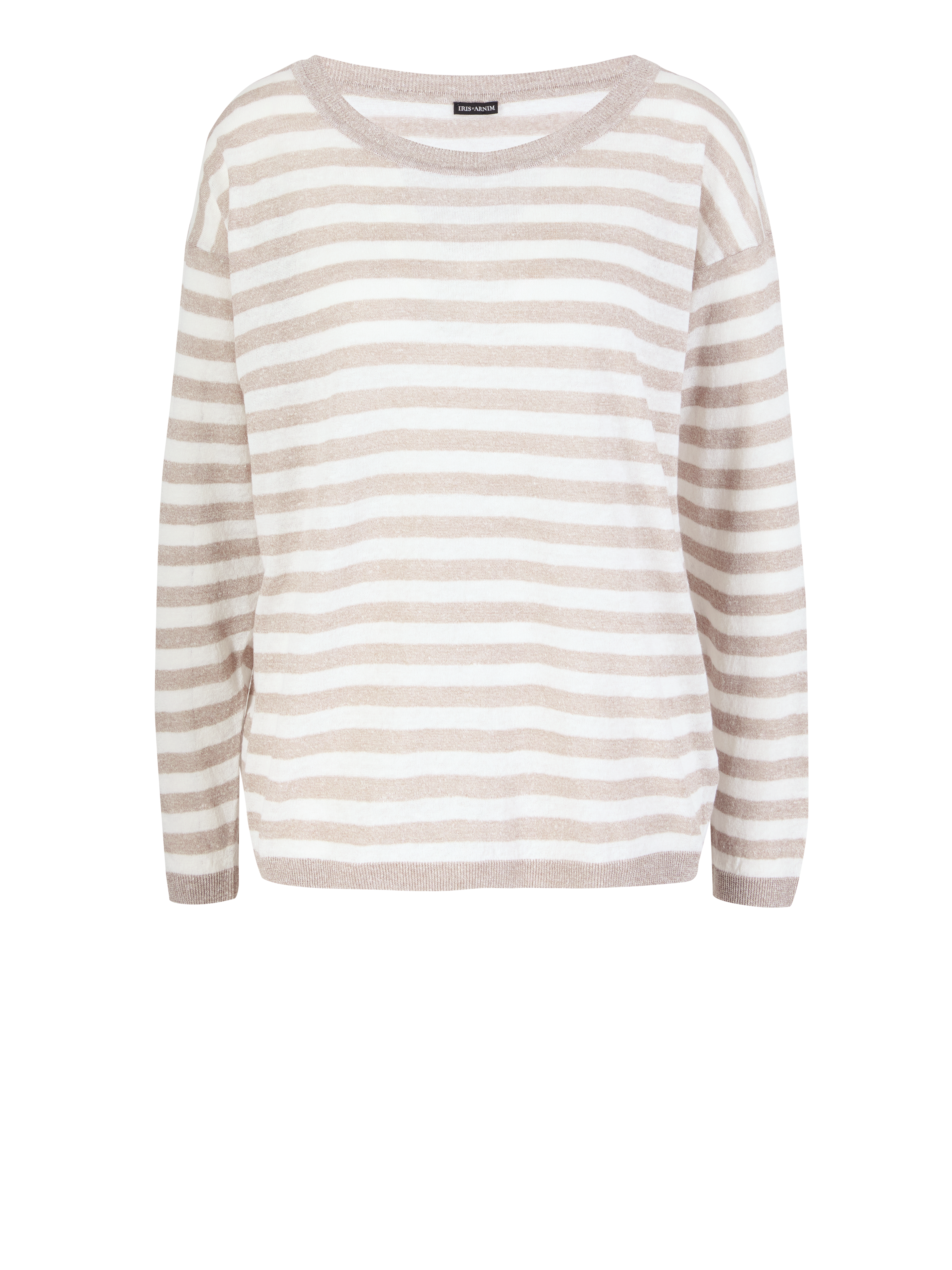 Leinen-Baumwollpullover 'Valena' Cappuccino/Off White