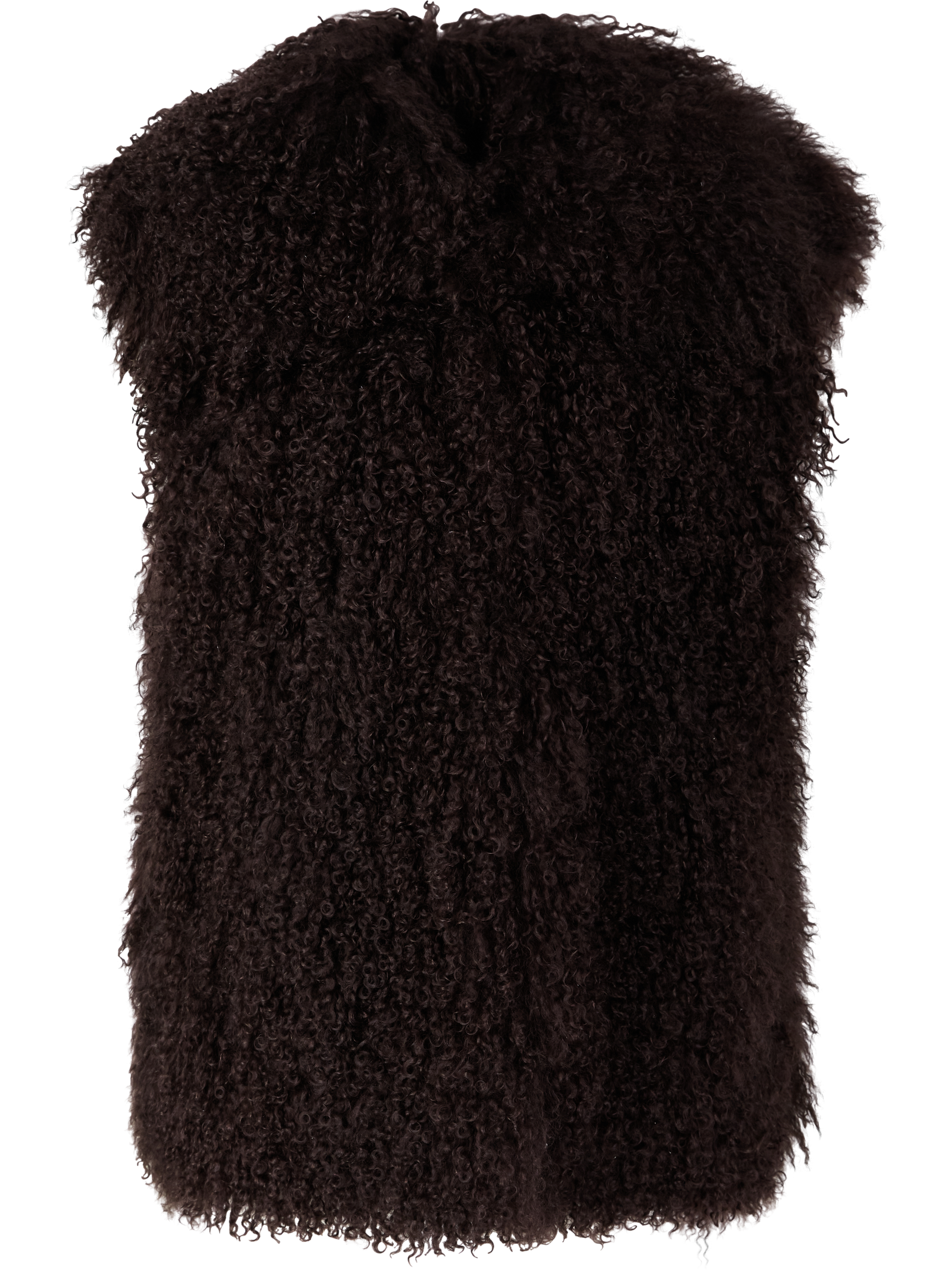 Yves Salomon Vest made from curly lambskin dark brown, Product view – UNGER.DE