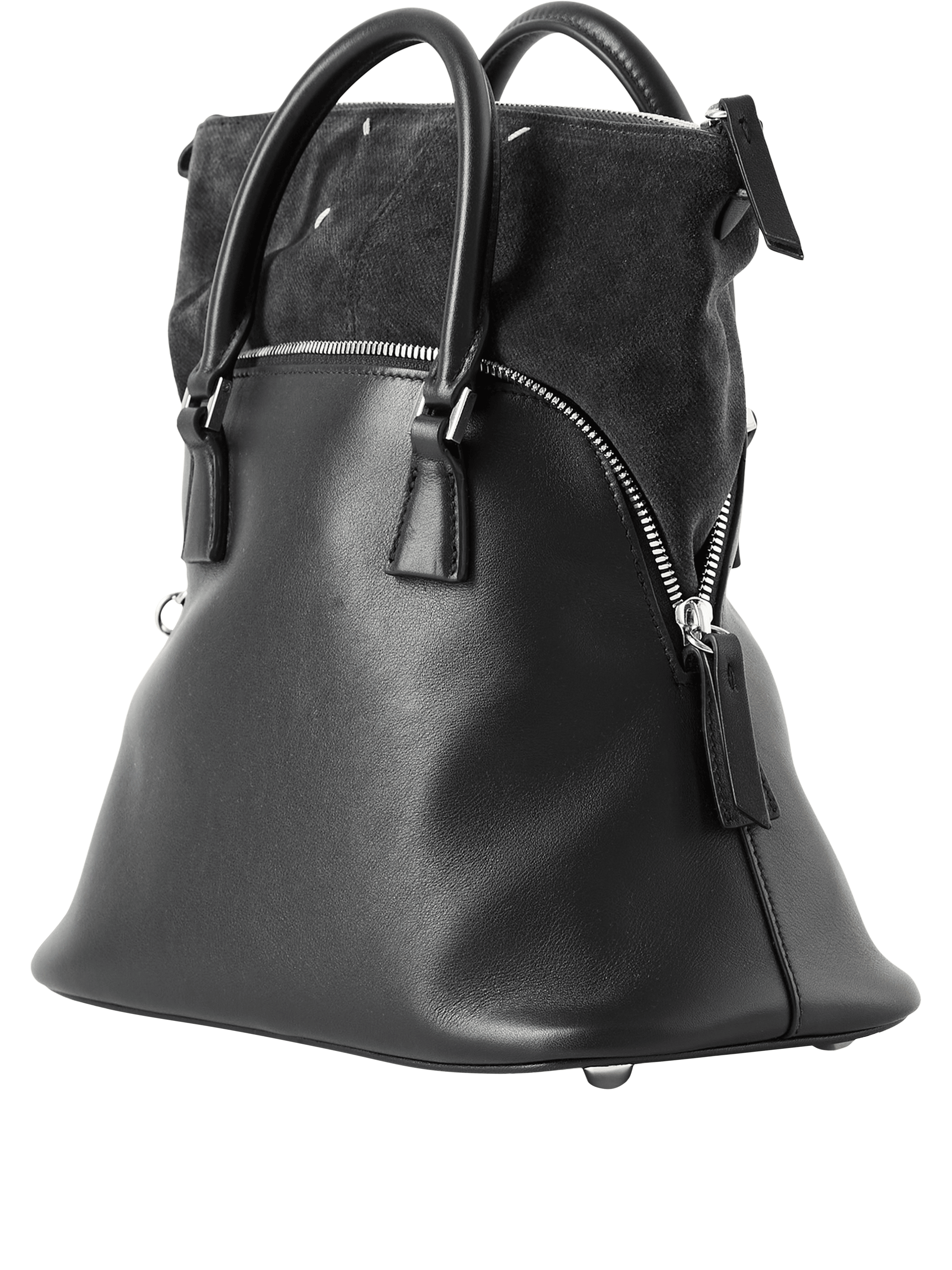 Maison Margiela Handtasche '5AC Soft Mini' aus Kalbsleder Schwarz, Frontansicht – UNGER.DE