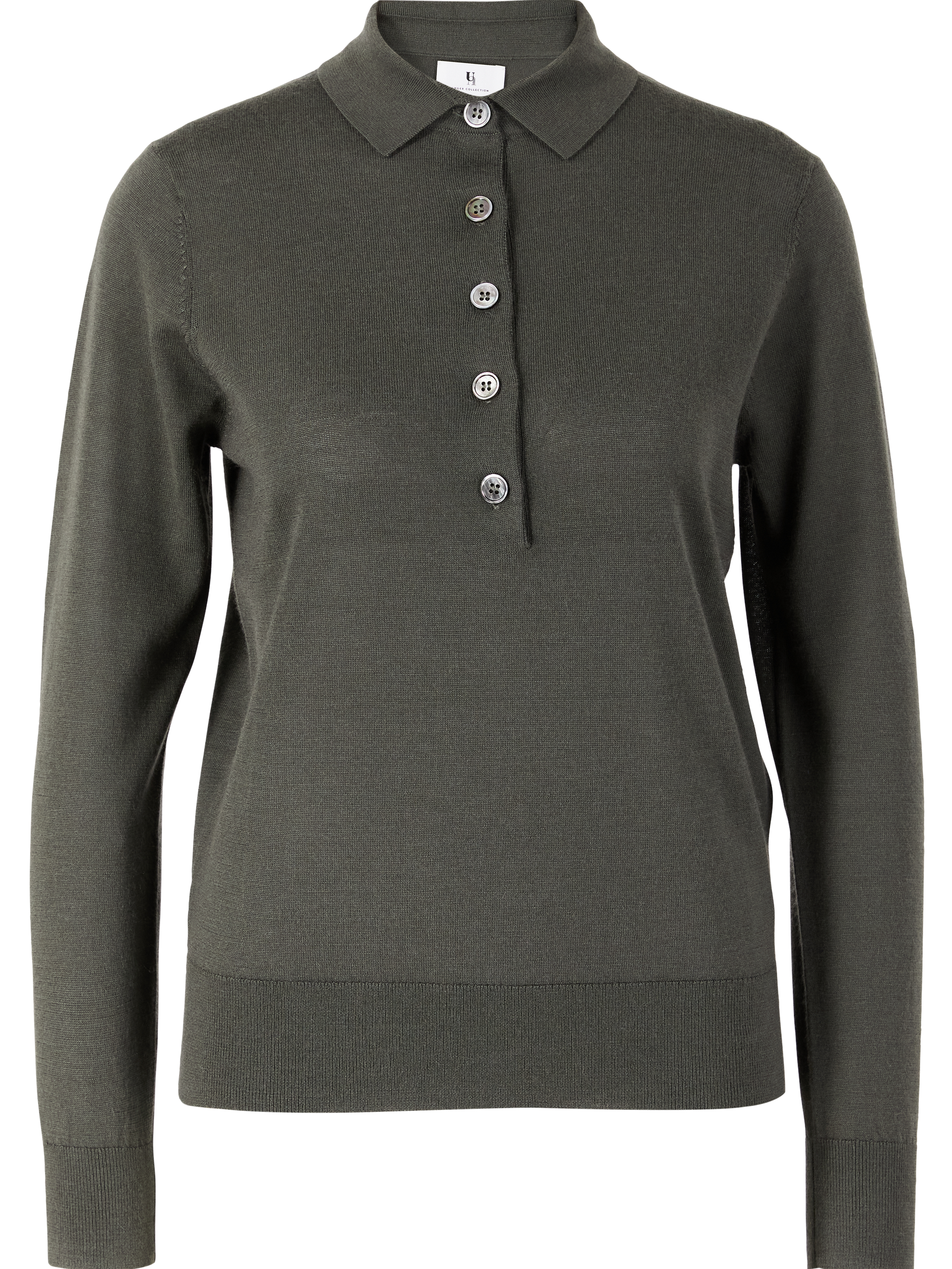 Woll-Cashmere-Seidenpolopullover in Thyme