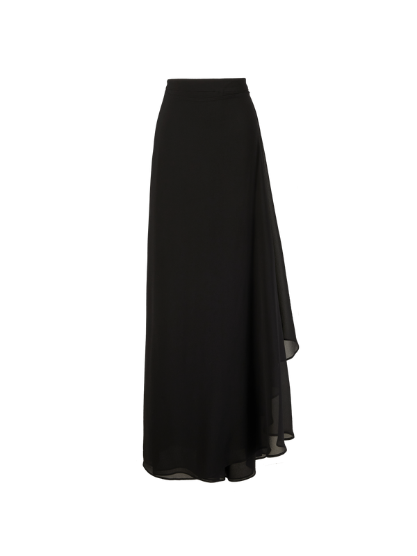 Hose mit Volant-Detail Schwarz