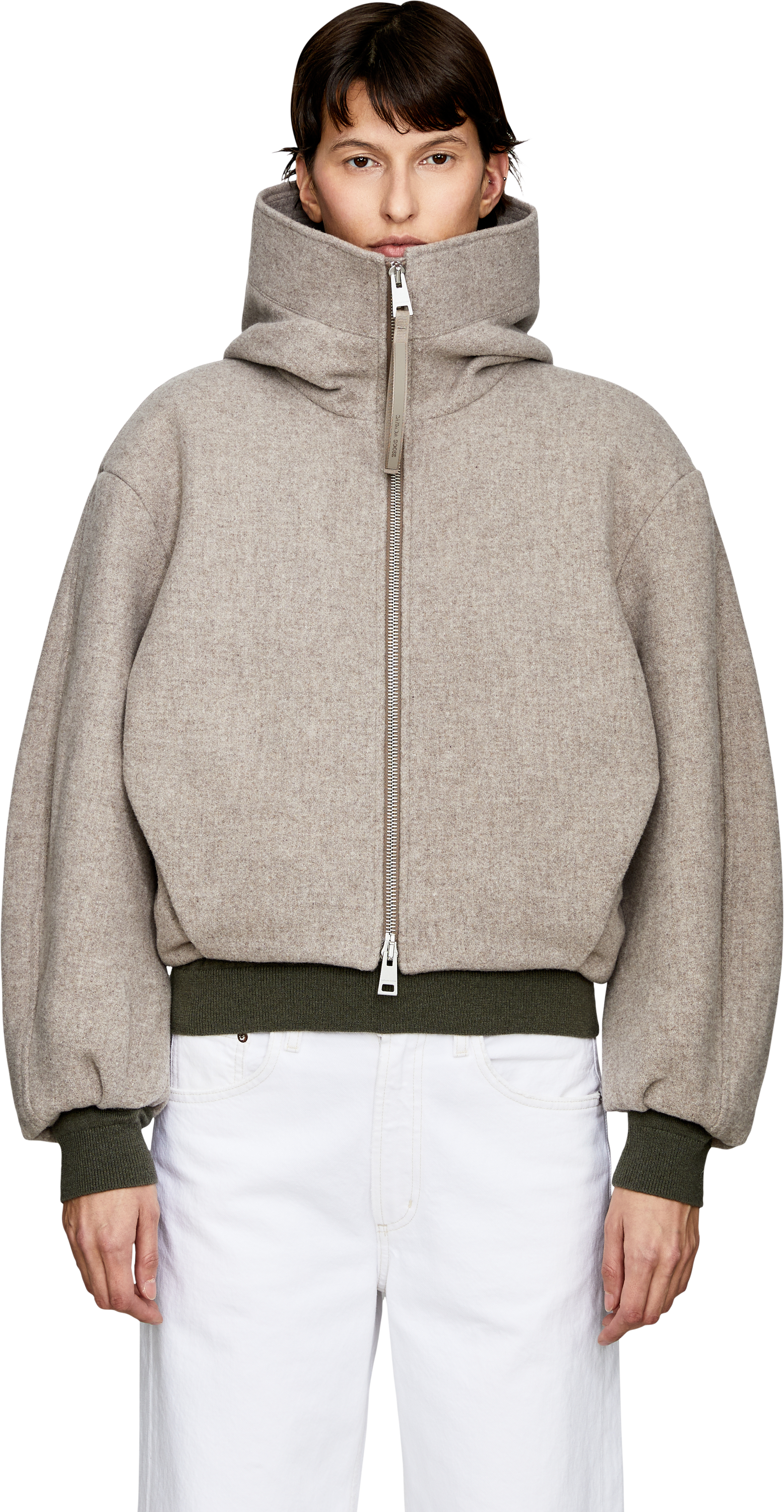 Canada Goose Chilliwack Bomberjacke aus Wolle Hellgrau Meliert, Frontansicht – UNGER.DE