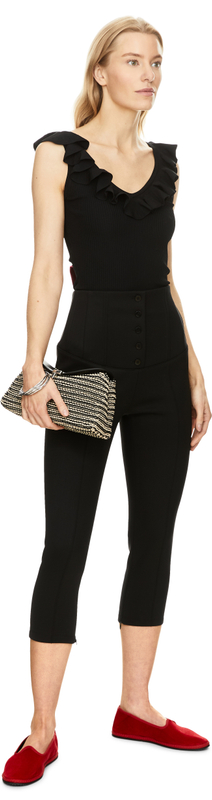 Korsett-Caprihose 'Le Pantalon Arlesien' Schwarz