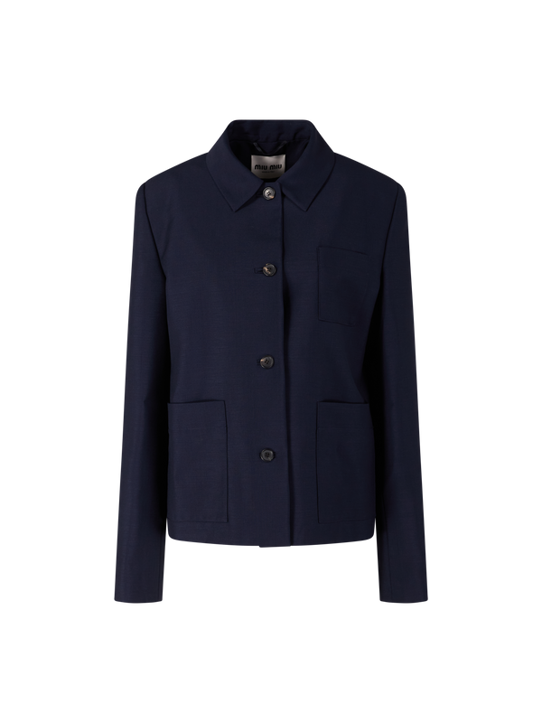 Jacke aus Kid Mohair Marineblau