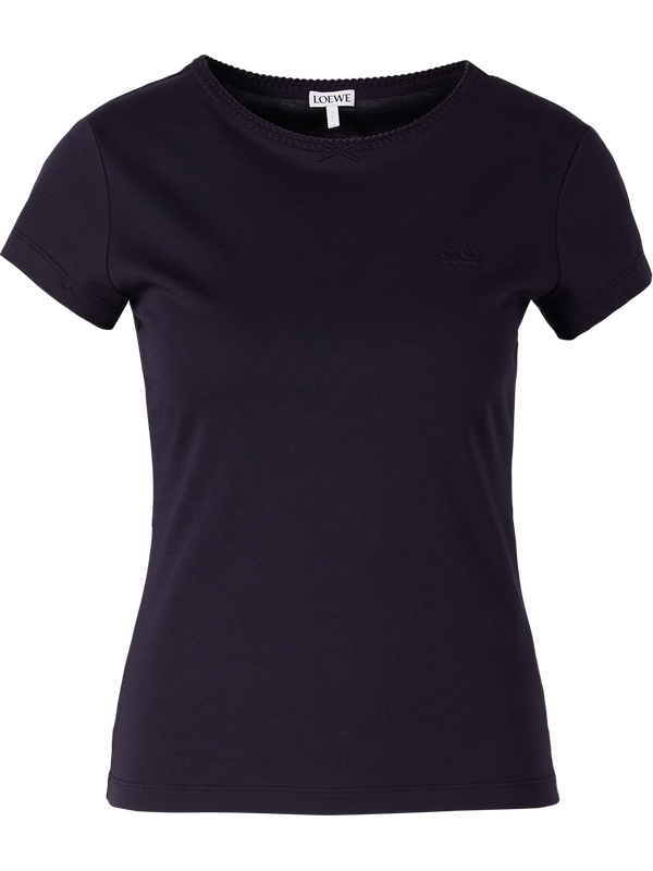 T-Shirt mit Wellenkante Marineblau