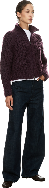 'Heloisa' wool, silk and cashmere cardigan in Barolo