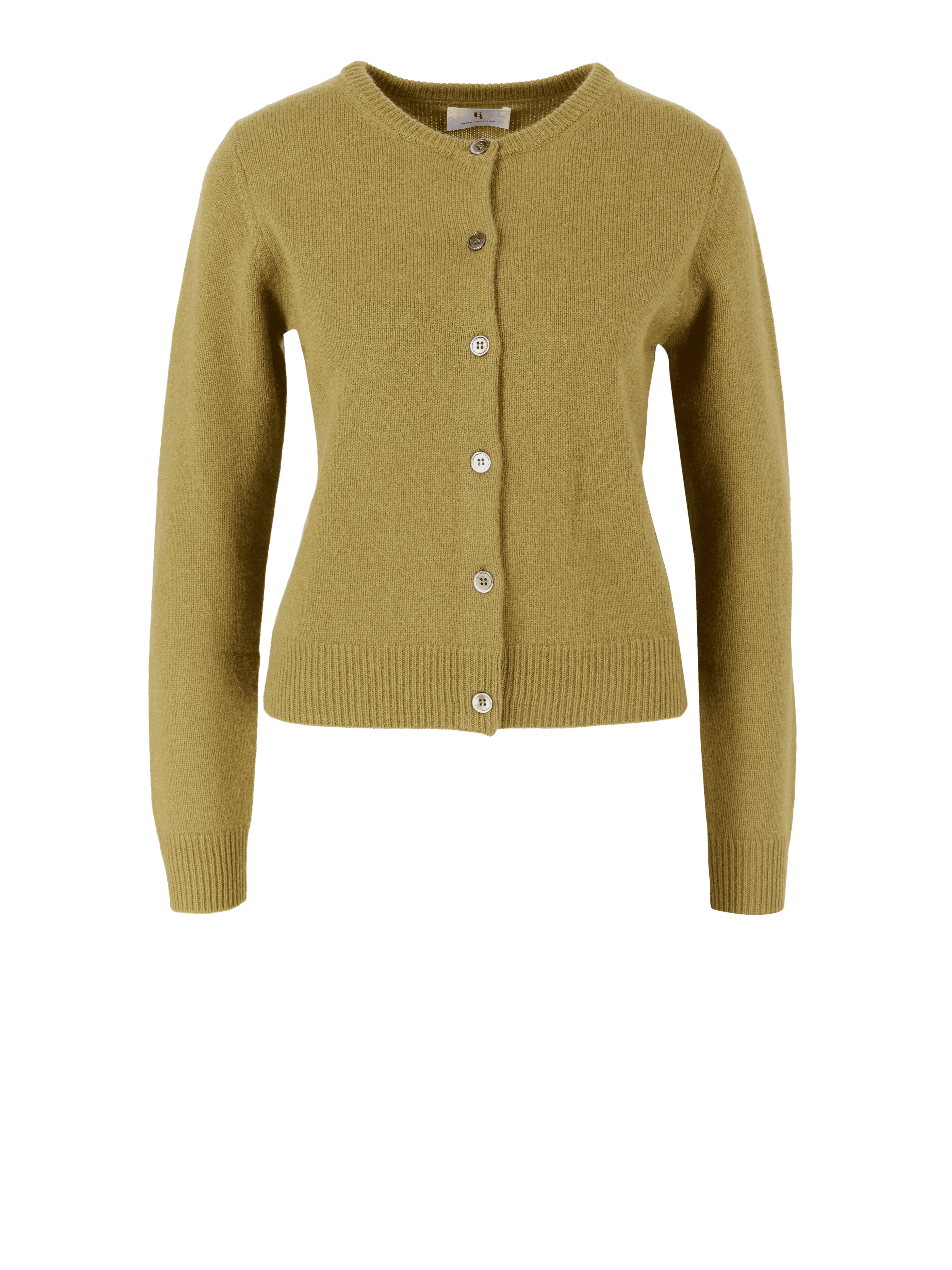 Cashmere-Strickjacke Olivgrün