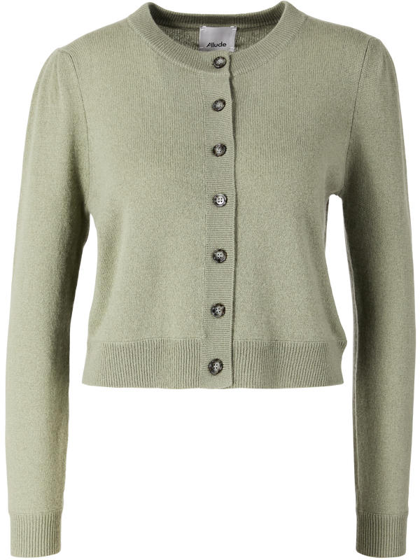 Cropped Cashmere-Strickjacke Grün 