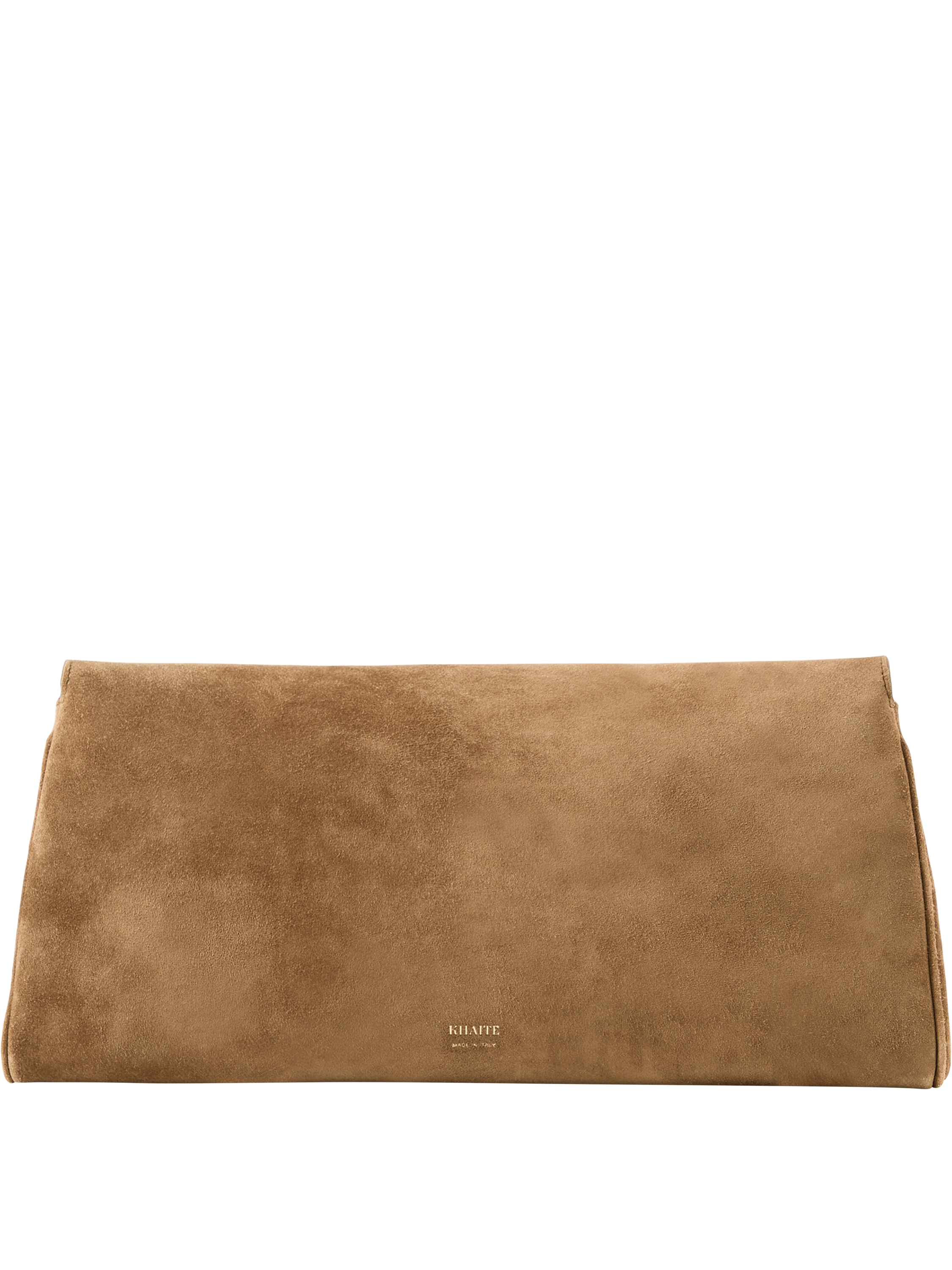 Khaite Clutch 'Audrey' aus Veloursleder Hellbraun, Rückansicht – UNGER.DE