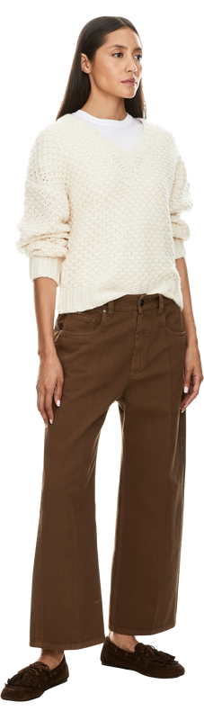 'Avalea' Ecru Cashmere and Silk Jumper