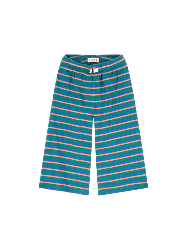 Gestreifte Stoffhose Grün
