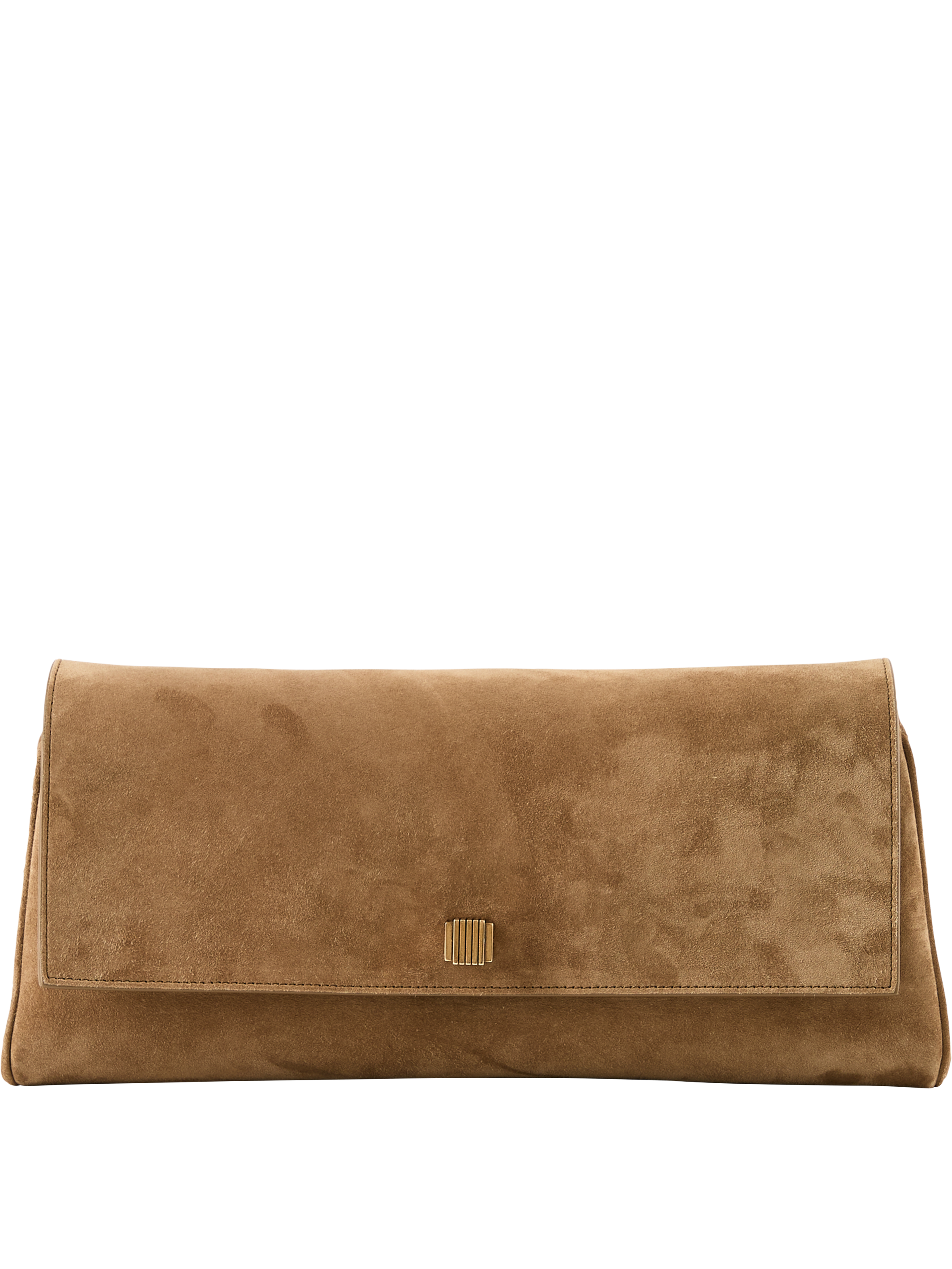 Khaite Clutch 'Audrey' aus Veloursleder Hellbraun, Produktansicht – UNGER.DE