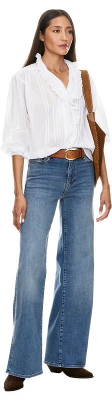 'Le Slim Palazzo' wide-leg jeans, mid-blue