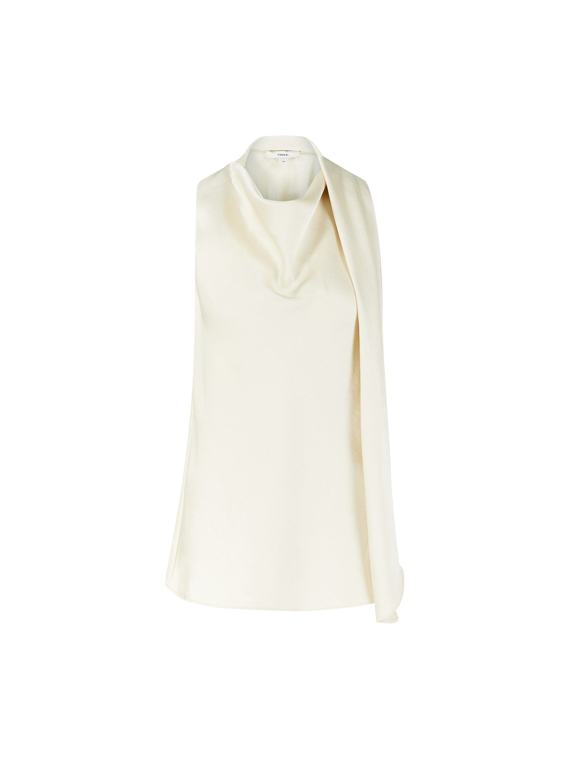 Satin-Schal-Top Beige