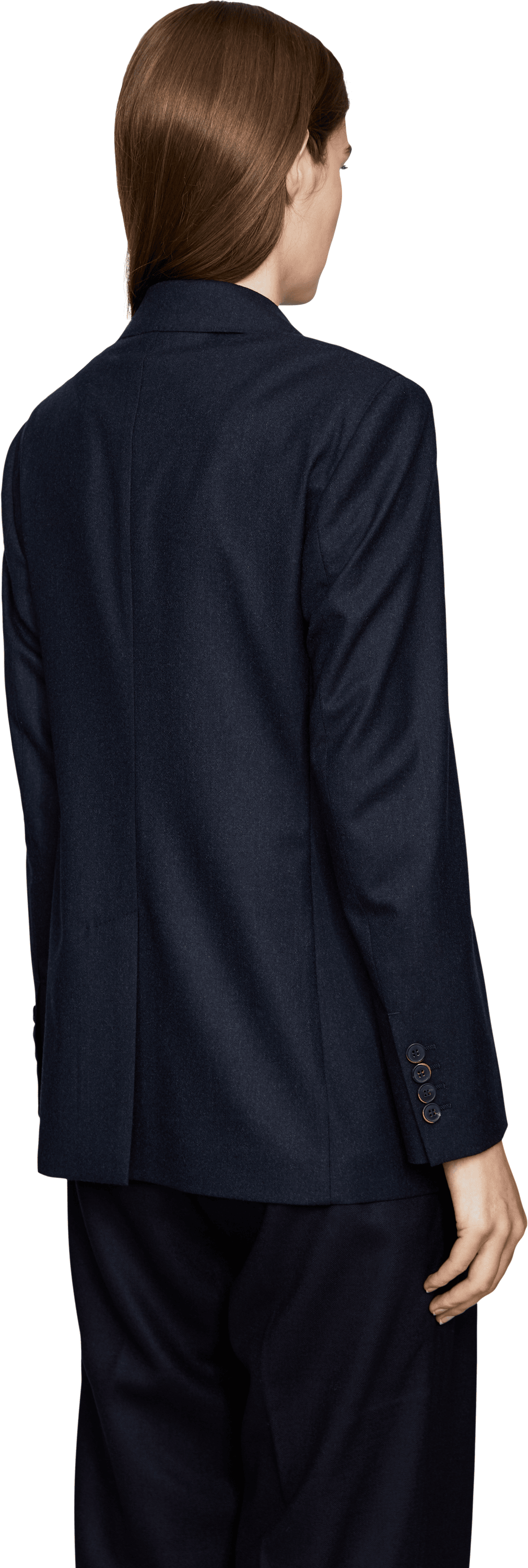 Max Mara Einreihiger Cashmere-Blazer 'Bronte' Marineblau, Rückansicht – UNGER.DE