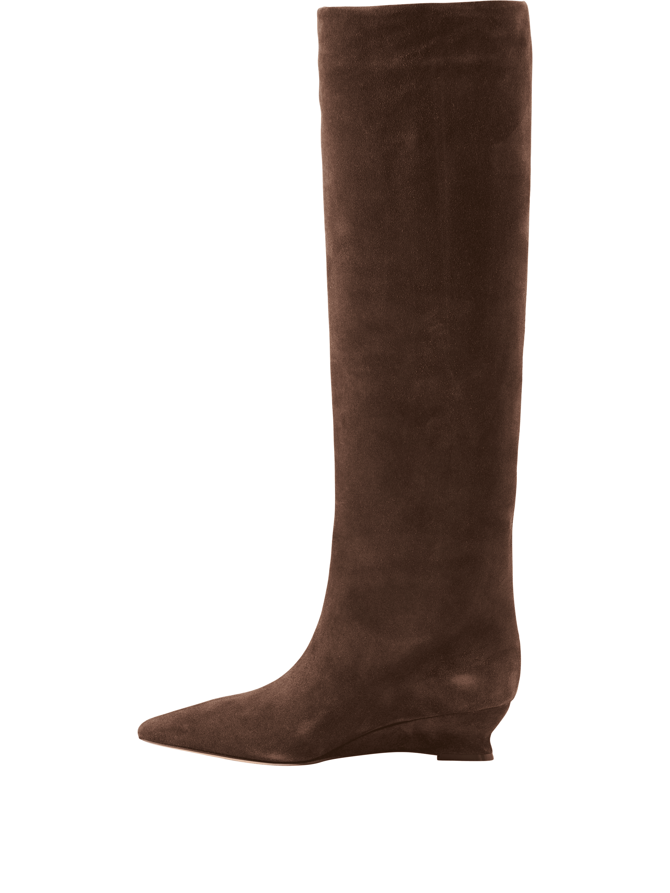 Le Monde Béryl Stiefel 'Camille Tall' aus Veloursleder Braun, Frontansicht – UNGER.DE