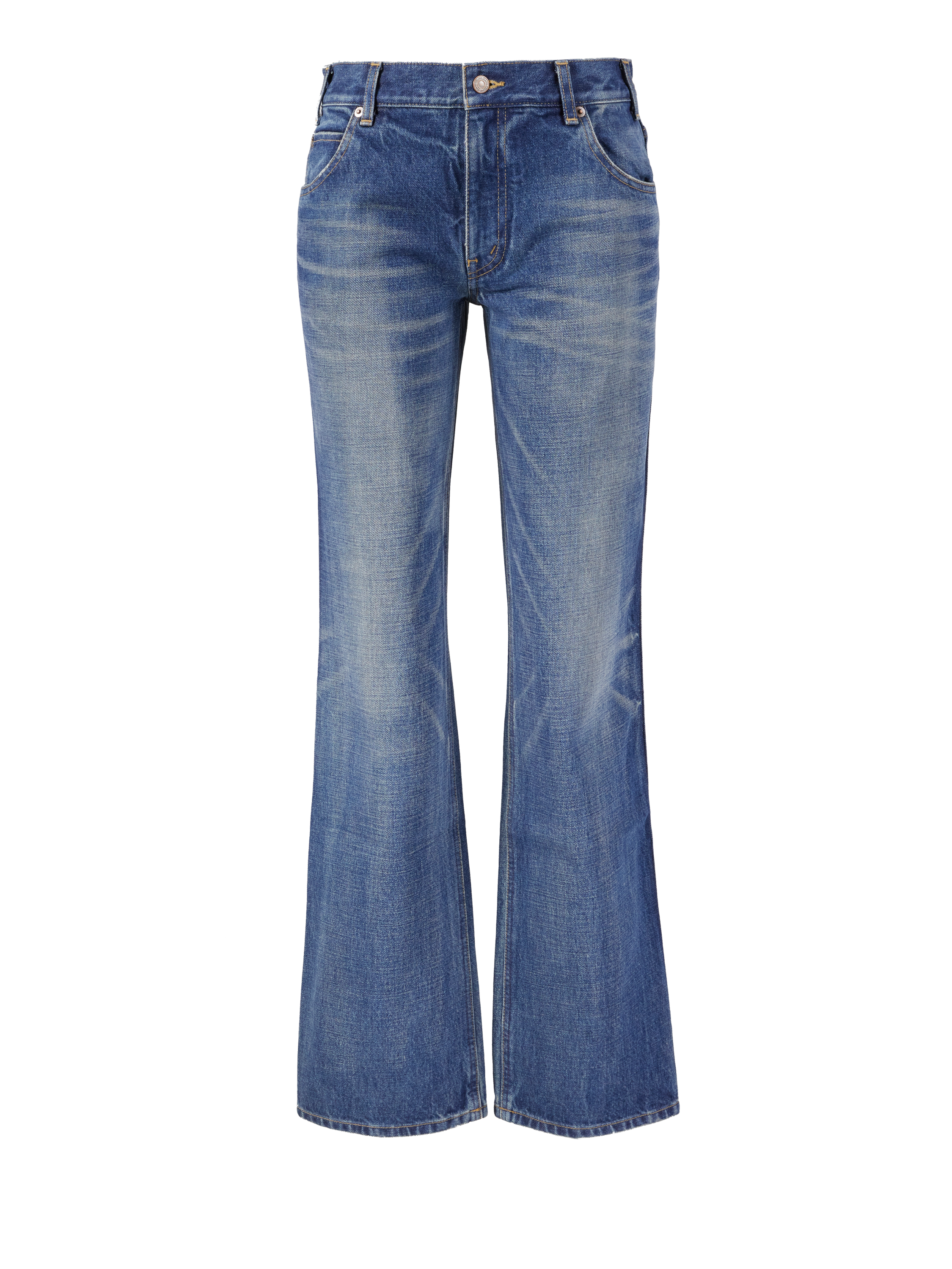Straight-Leg Jeans mit Vintage-Waschung Marineblau
