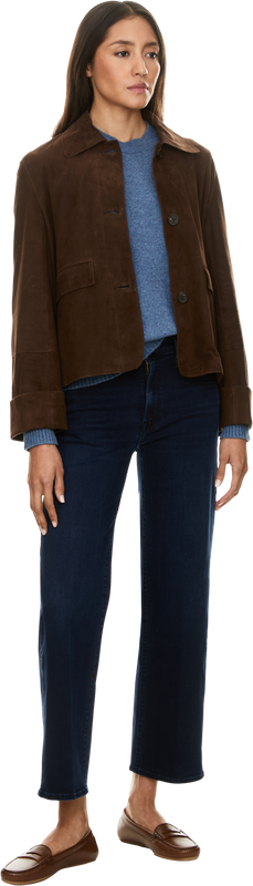 'Ella' brown leather jacket