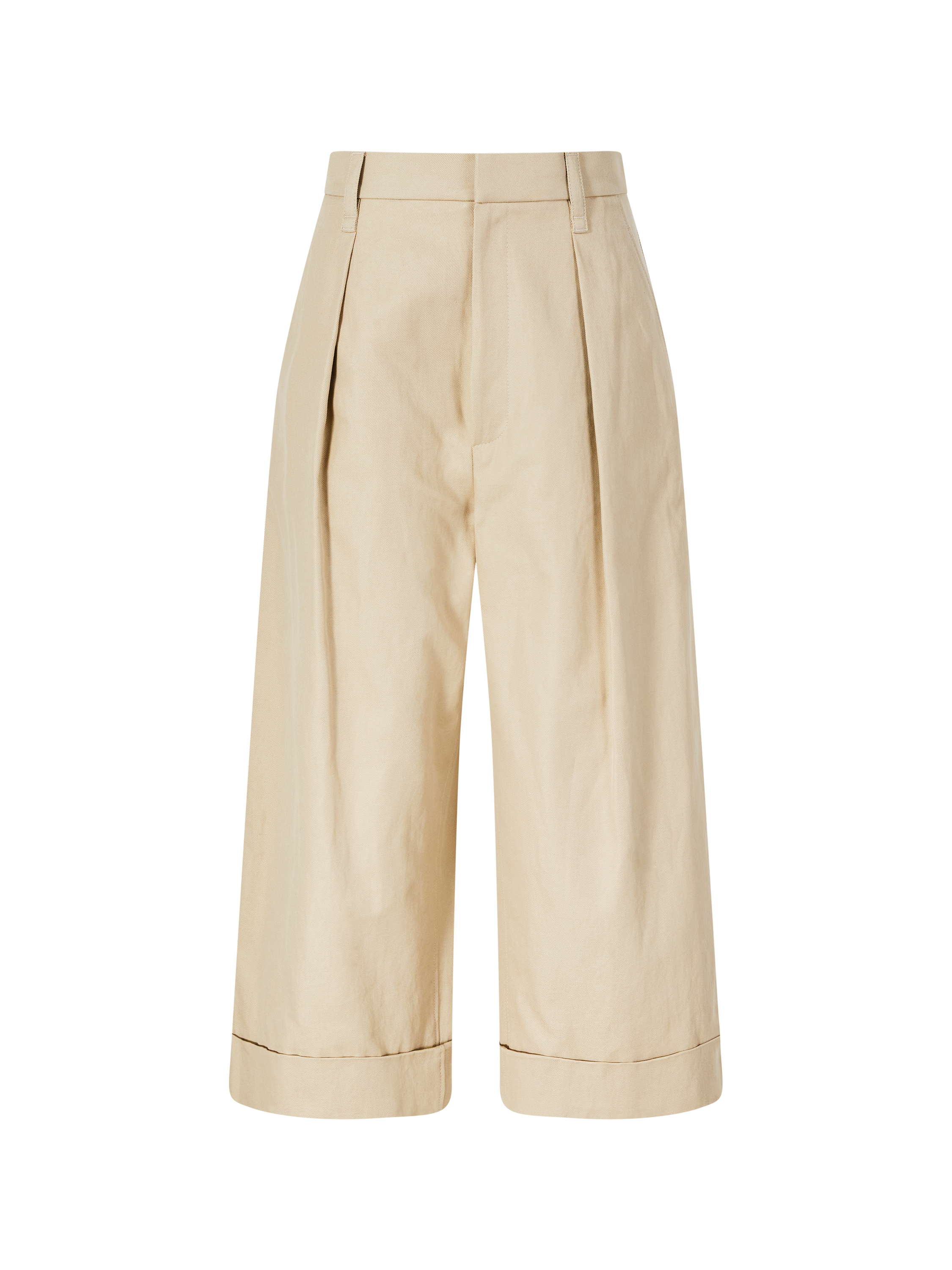 Weite Hose mit Monili Perlen Beige