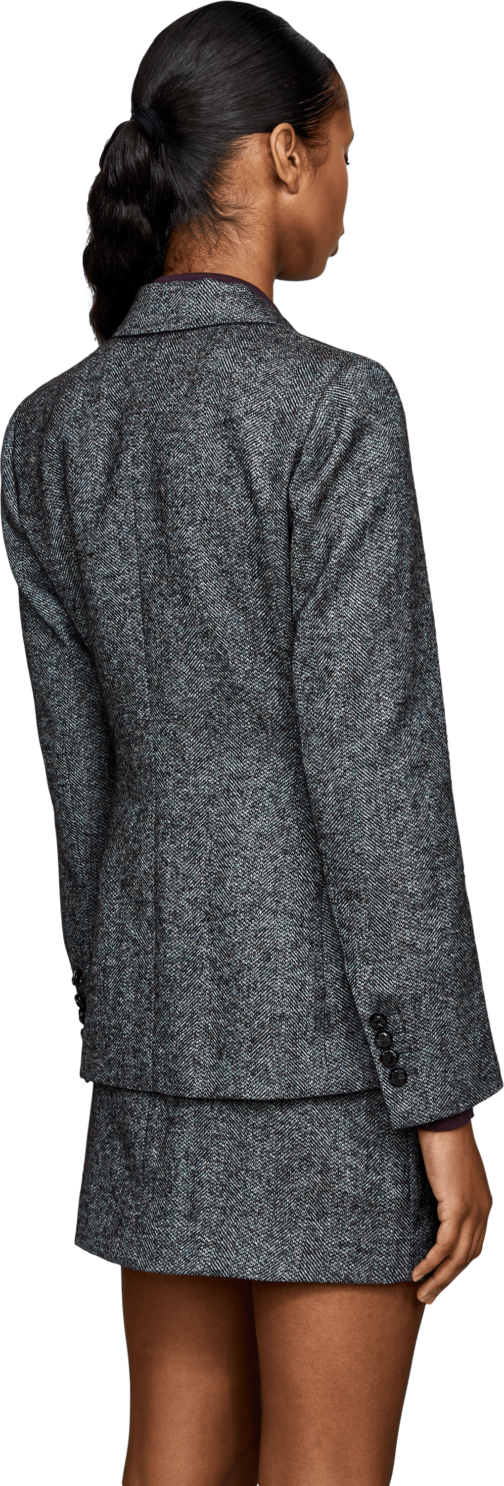 Blazé Milano 'Kasif Charmer' wool blazer with herringbone pattern – grey, Back view – UNGER.DE