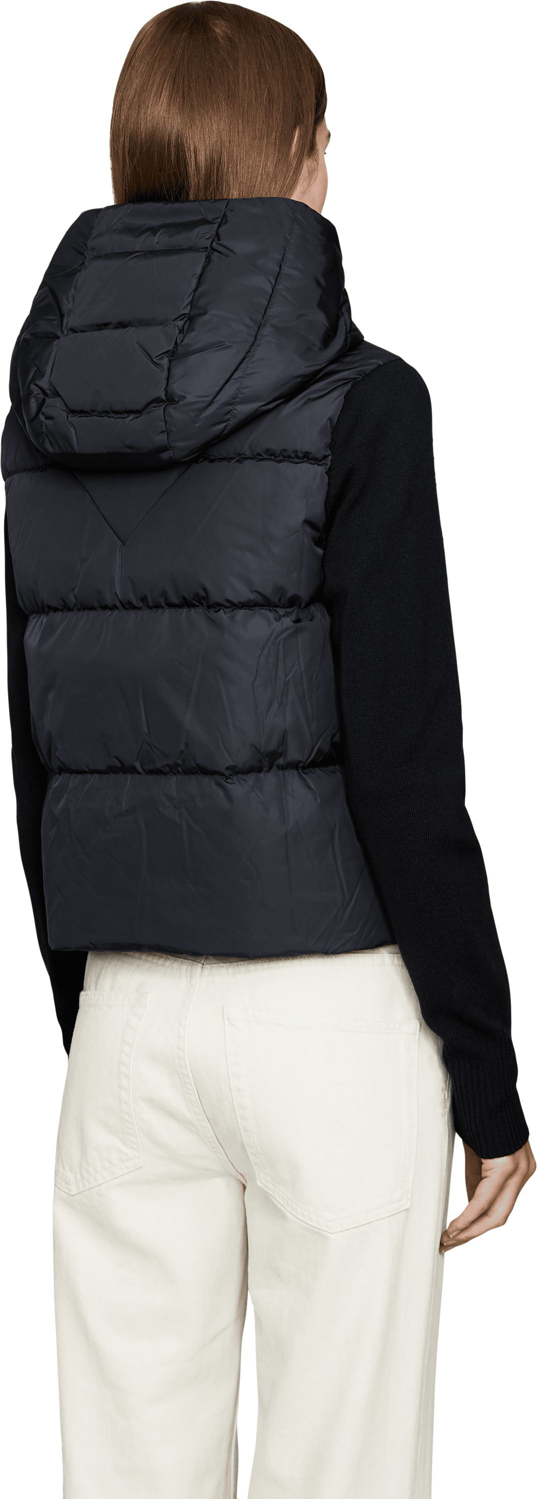 Canada Goose Daunen-Kapuzenjacke 'Hybridge Wide Quilt' Schwarz, Rückansicht – UNGER.DE
