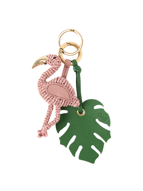 Anhänger mit Flamingo und Palmenblatt Pink