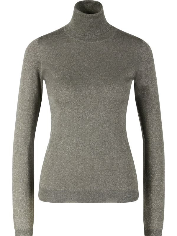 Cashmere-Seidenpullover mit Rollkragen Grün