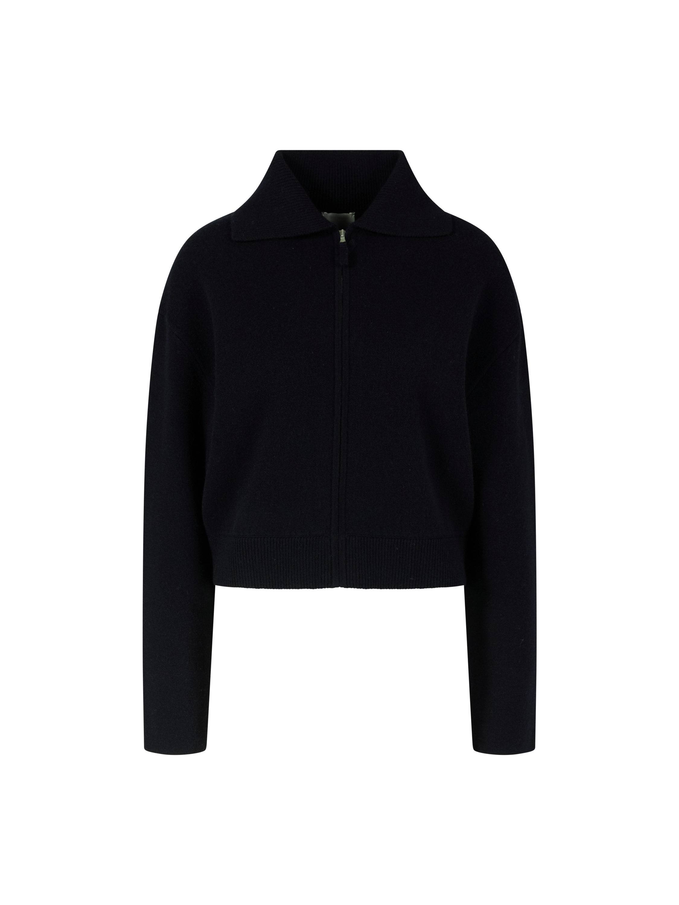 Woll-Cashmere-Strickjacke Marineblau