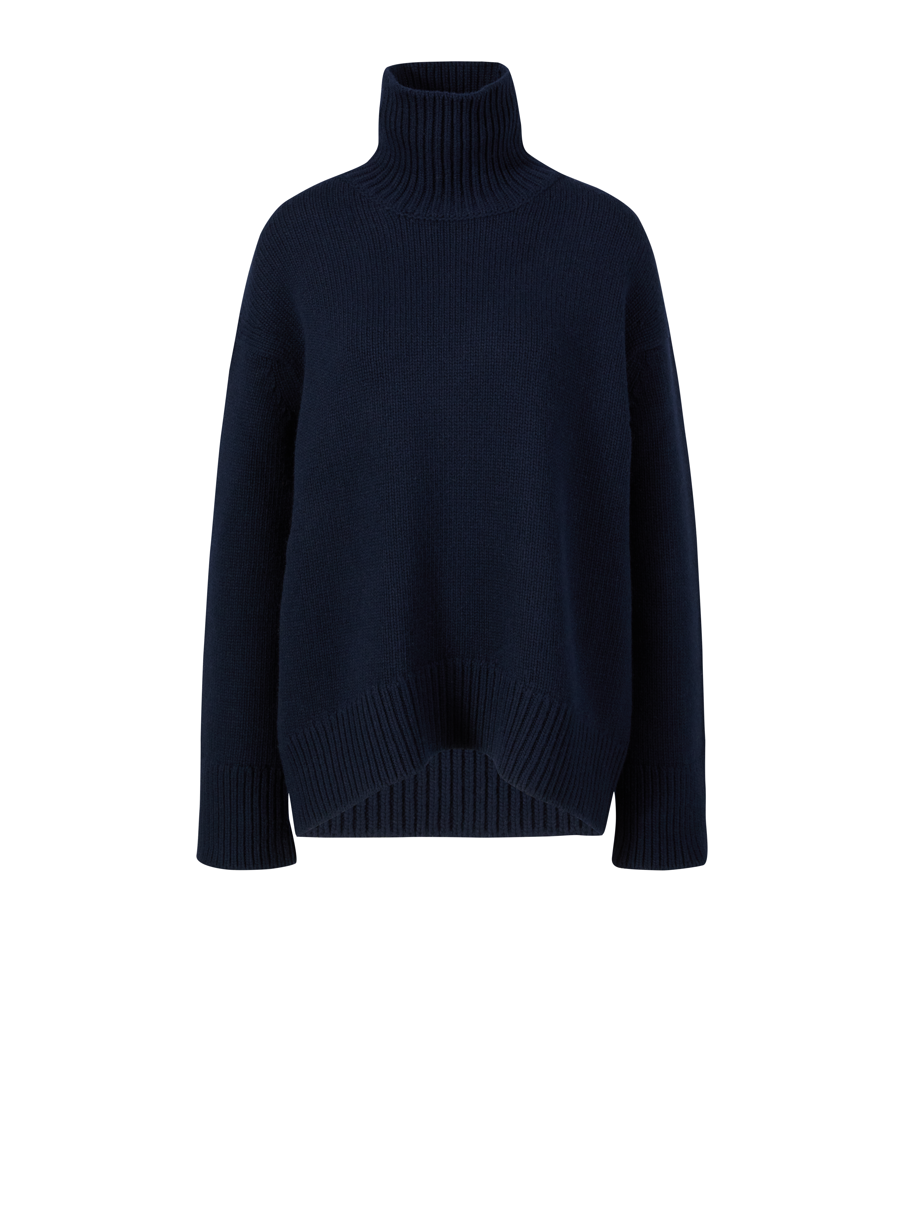 Woll-Cashmere-Pullover mit Rollkragen Marineblau