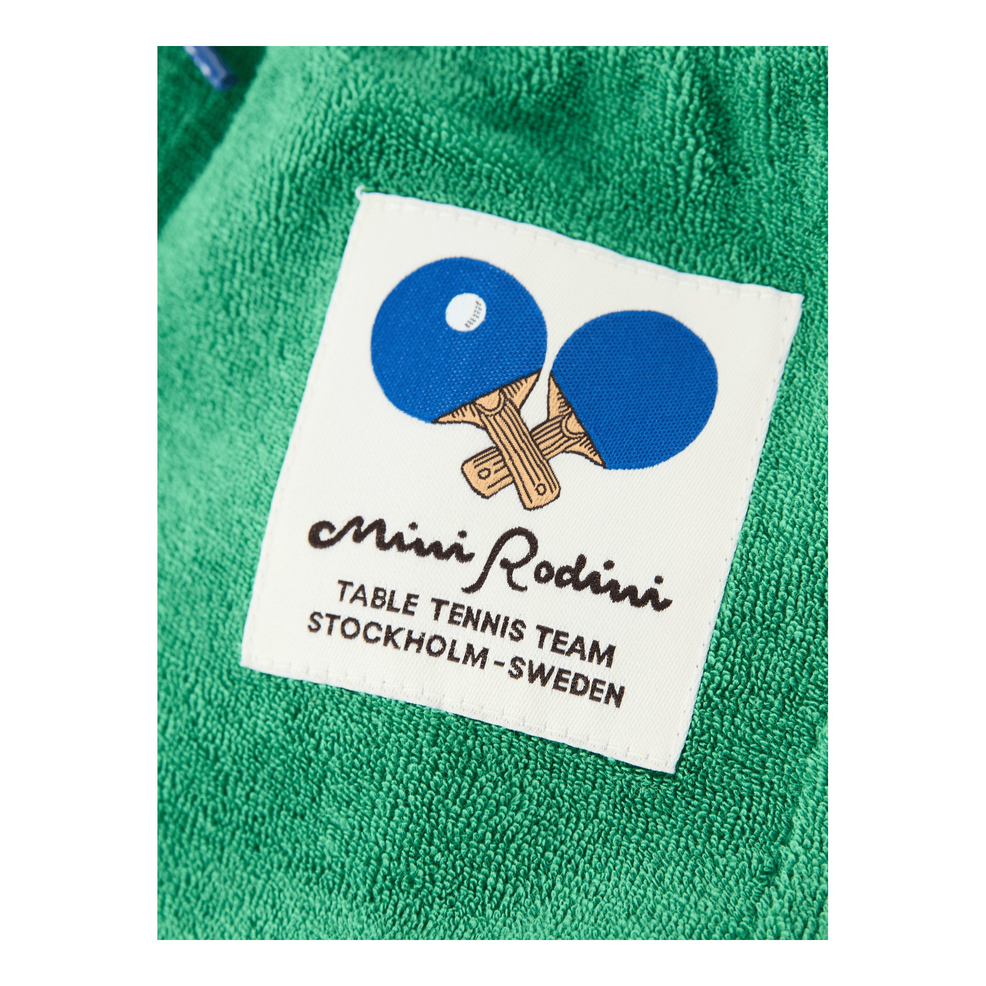 Mini Rodini Shorts 'Table Tennis Patch' Grün, Frontansicht – UNGER.DE