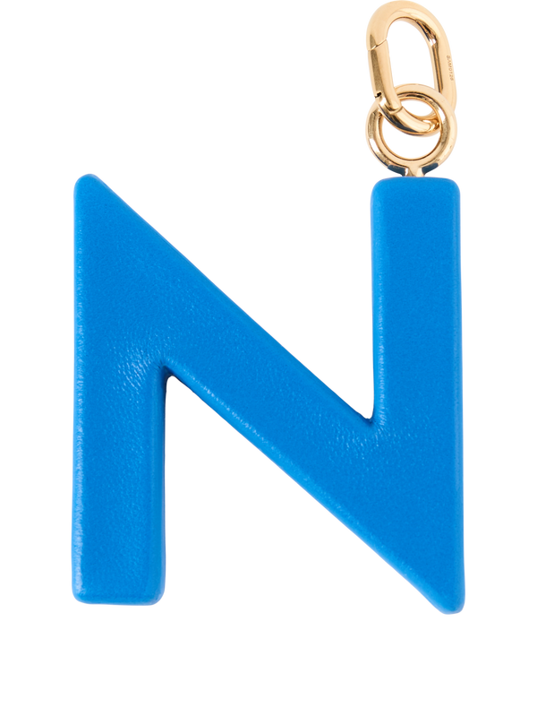 'Charm 'N LETTER' in Ultra Blue lambskin leather