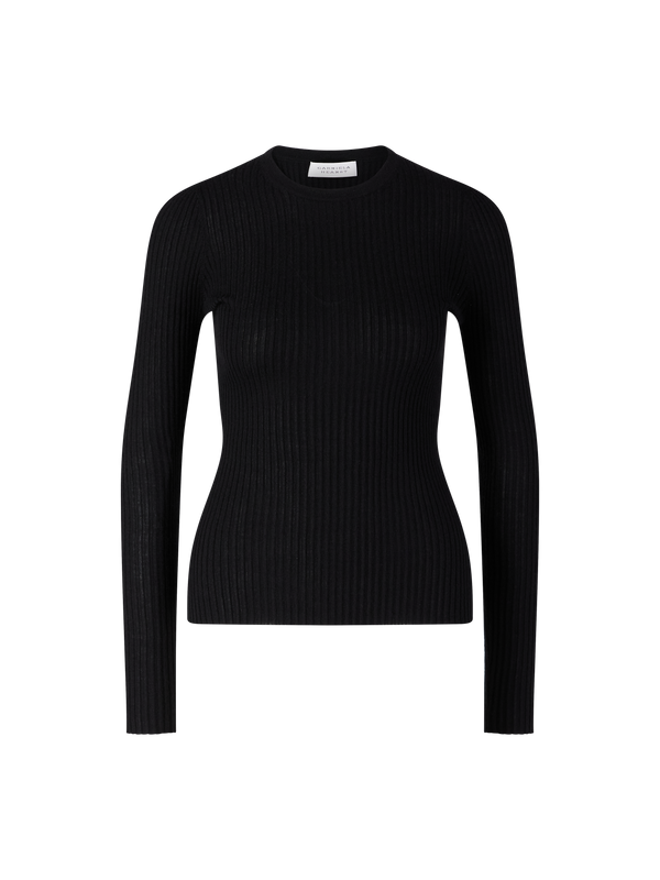 Ribbed cashmere-silk shirt 'Browning' grey