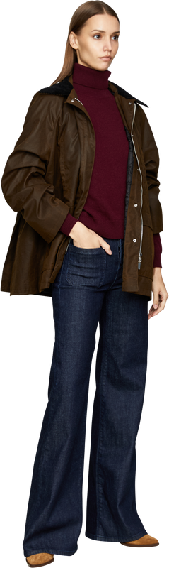 Cashmere-Pullover mit Rollkragen und Puffärmeln Bordeaux