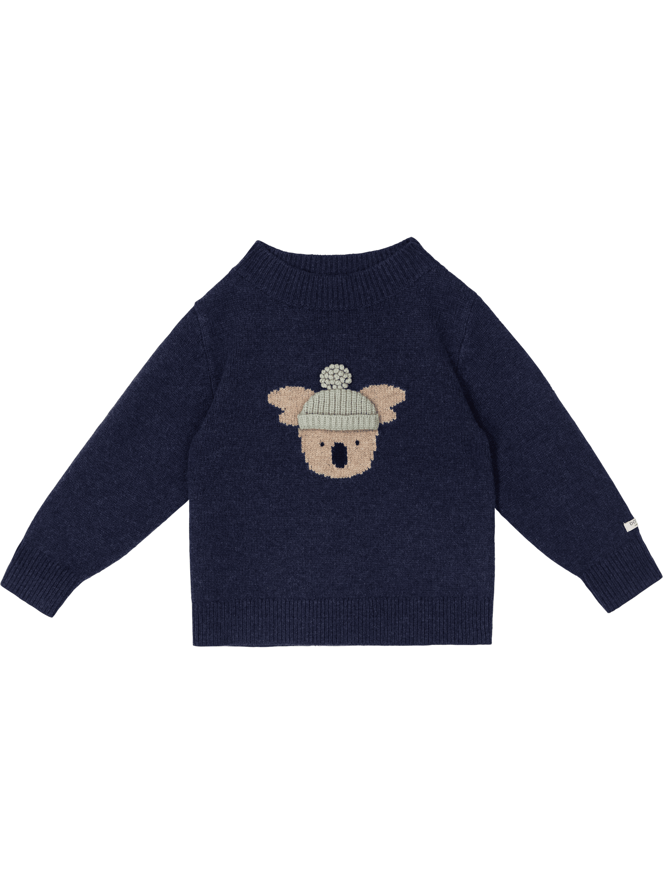 Donsje Strickpullover 'Koala' aus Merinowolle Marineblau, Produktansicht – UNGER.DE