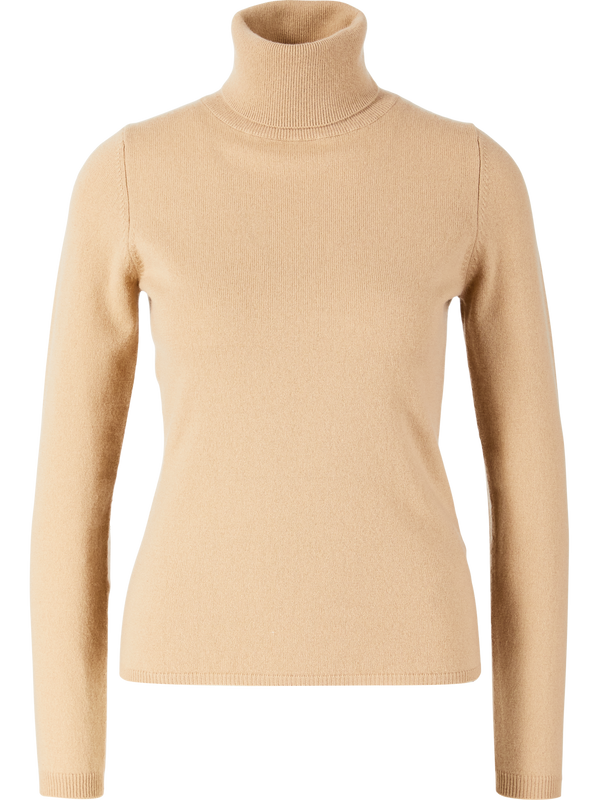 Cashmere-Pullover mit Rollkragen Beige