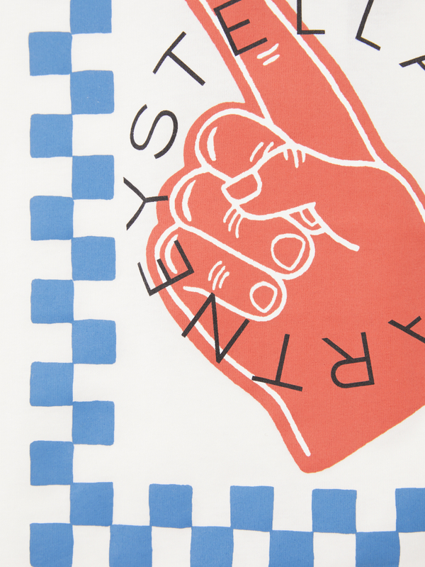 Baumwoll-T-Shirt mit Print Weiß