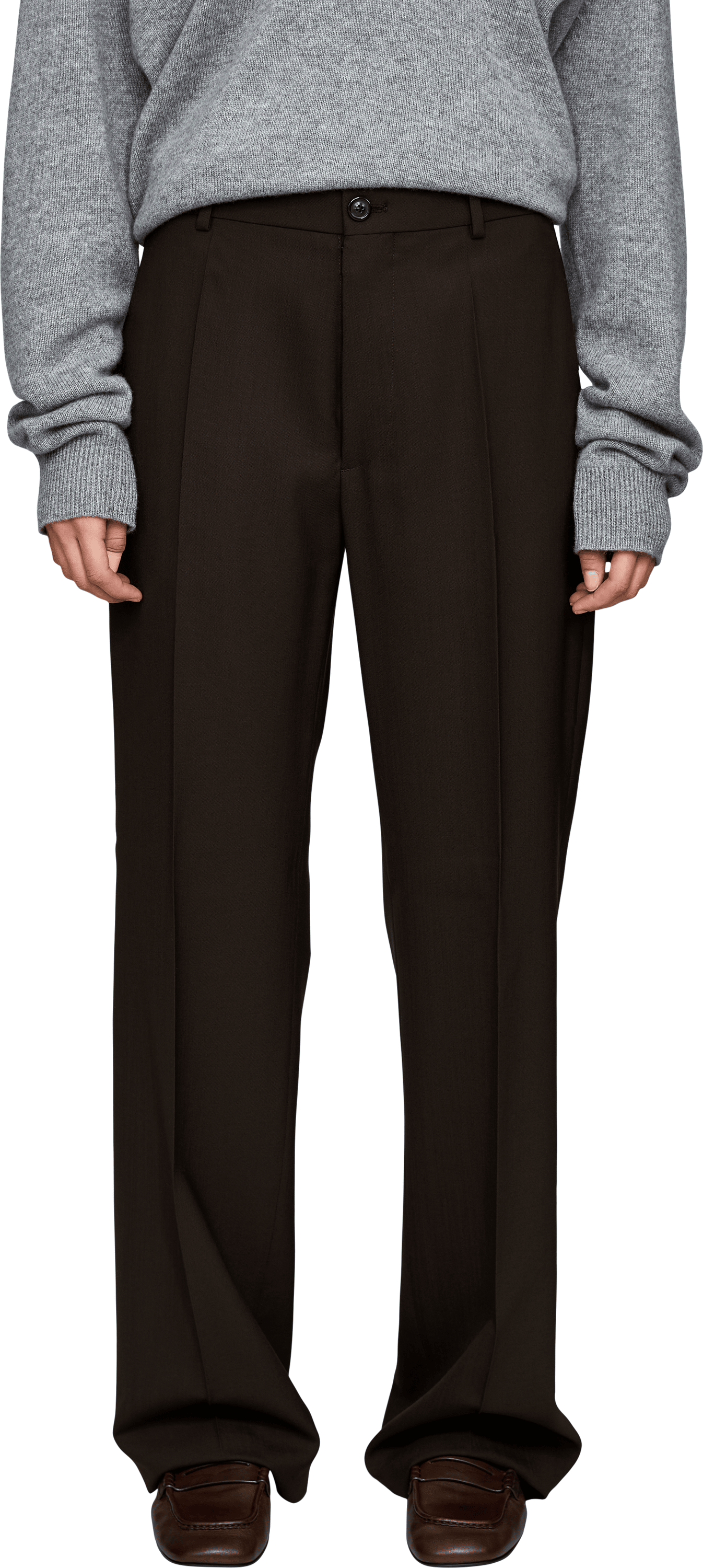Maison Margiela Wollhose Dunkelbraun, Frontansicht – UNGER.DE
