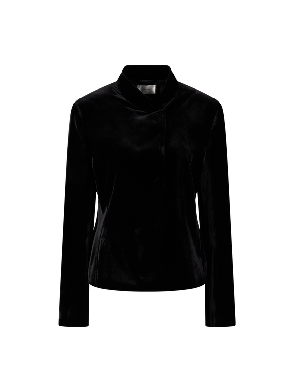 Samtiger Blazer 'Baya' Schwarz