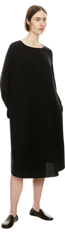 Oversized Seidenkleid 'Kael' Schwarz