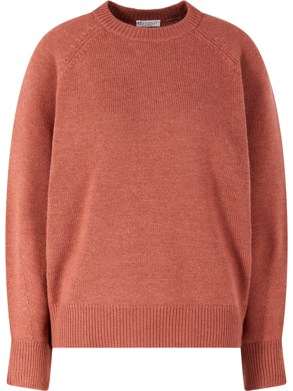 Cashmere-Pullover mit Monili Perlen Rot