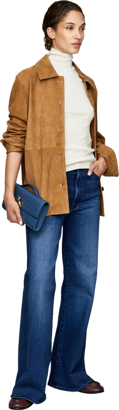 Jacke 'Vicky' aus Lammveloursleder Braun