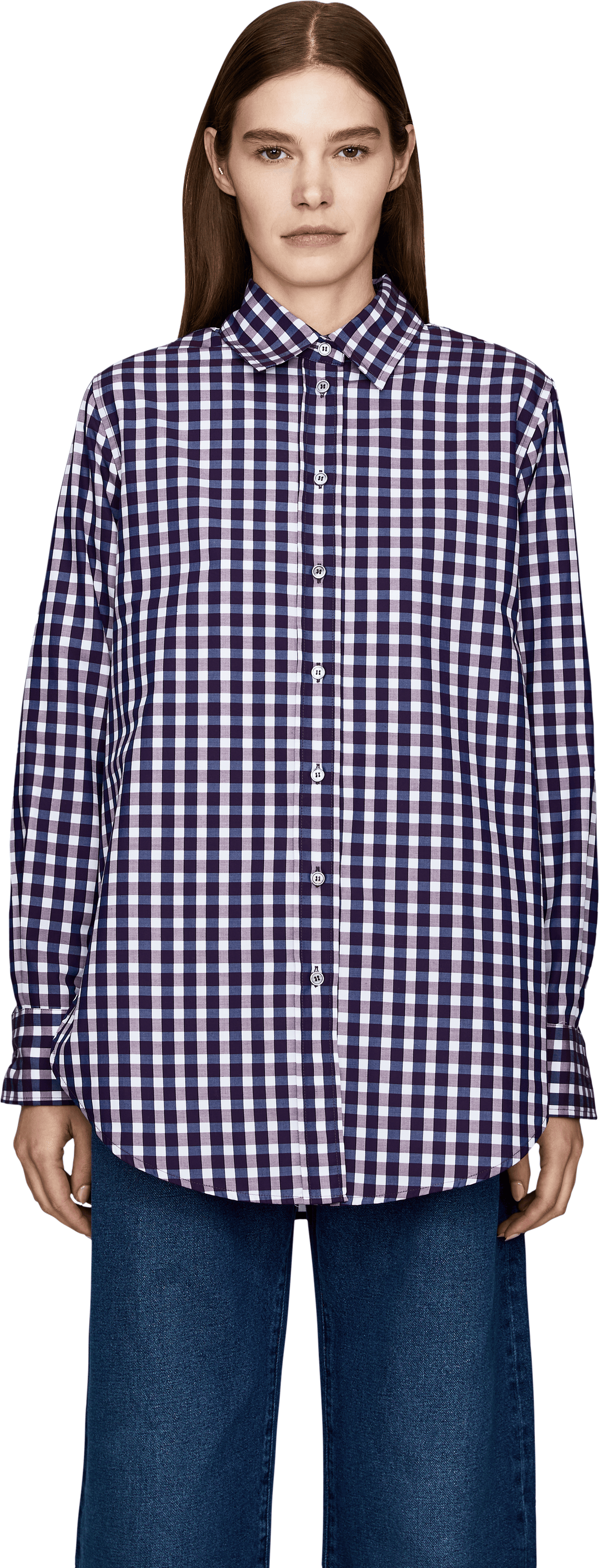 Robert Friedman Hemdbluse 'Mel' mit Karo-Muster Multi, Frontansicht – UNGER.DE