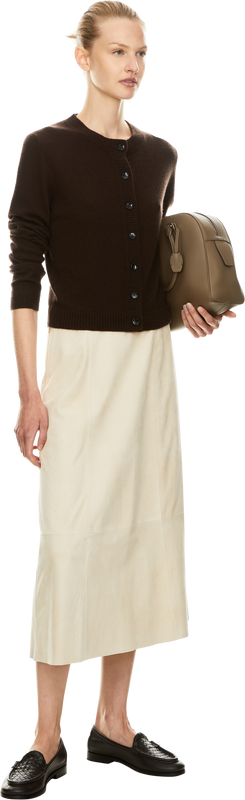 Cashmere-Strickjacke Dunkelbraun