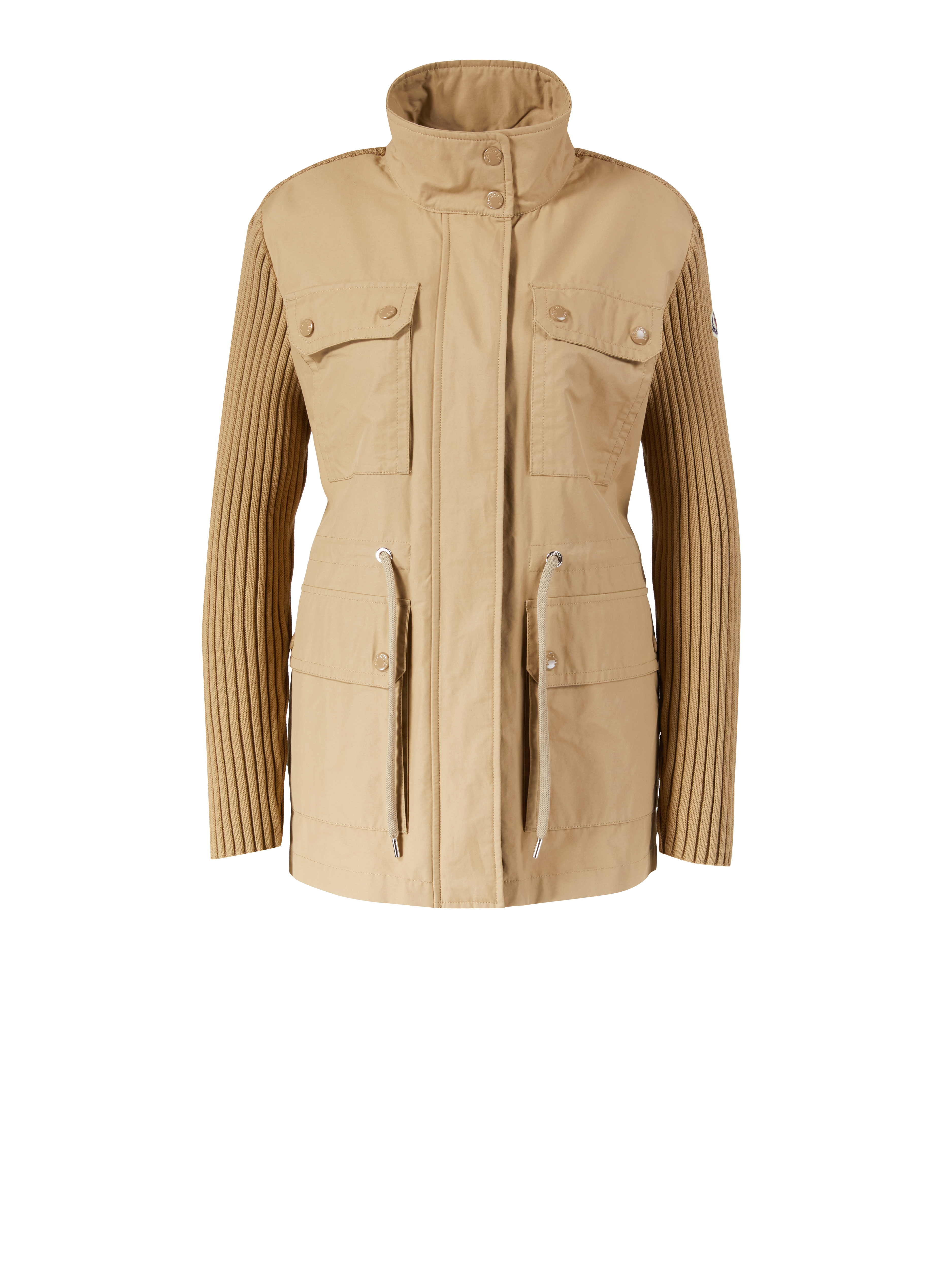 Parkajacke mit Strickeinsatz Beige