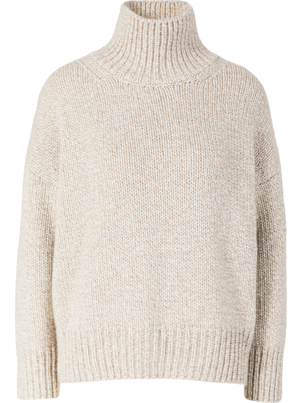 'Malvina' cashmere roll-neck jumper alabaster/ecru