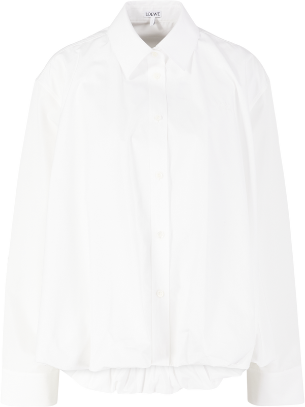Shirt with double ‘L’ embroidery – white