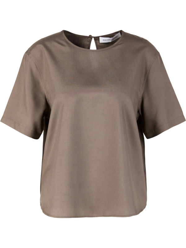 'Narcissa' silk top in taupe