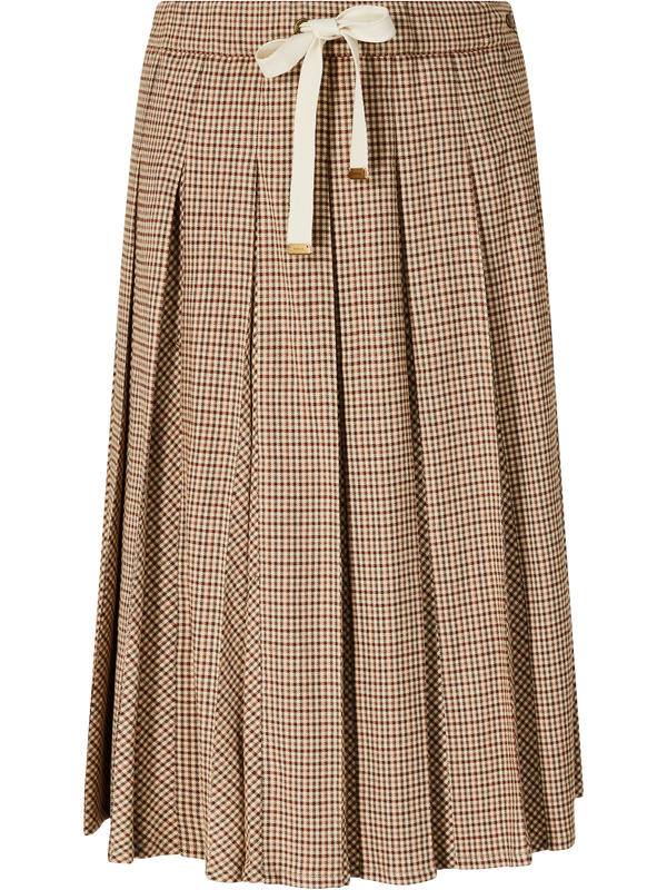 Checked wool midi skirt multi