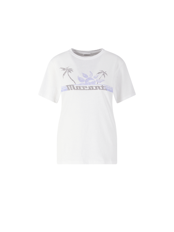 T-Shirt 'Zewel' mit Logo-Print Weiß