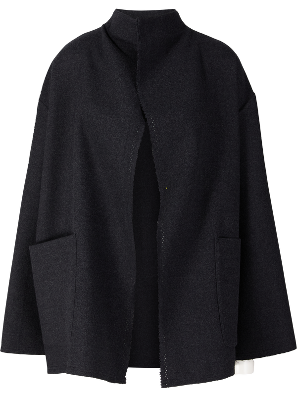 Cimossa woollen jacket with waterfall lapels anthracite